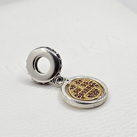 Authentic Pandora Shine Two Tone Dangle Charm - Picture 5 of 8